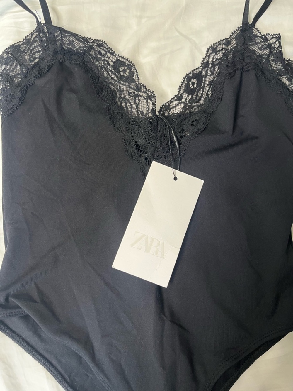 Zara Black Lace Cami Bodysuit- Size S - Picture 3 of 3
